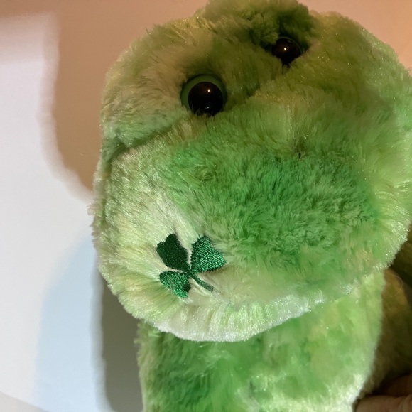 St Patricks Day Shamrock Happy Go Lucky Green Plush Frog Build A Bear Naked GUC - Picture 4 of 13